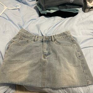 SHEIN Light Blue Denim Mini Skirt